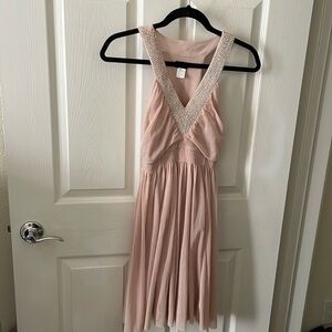 H&M Beaded pink party dress size S